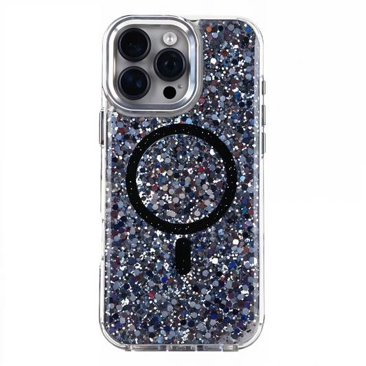 iPhone 16 Pro Max Simli Dolgulu Magsafe Telefon Kılıfı Siyah