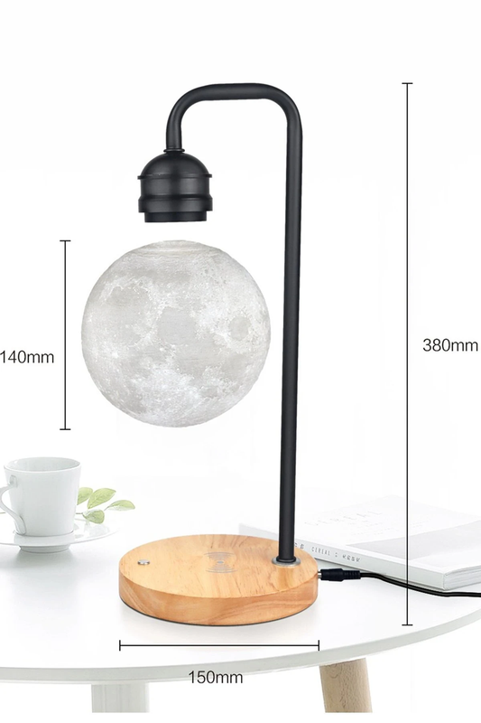 Newface Ay Görünümlü Kablosuz Şarj Özellikli Gece Lambası - Siyah