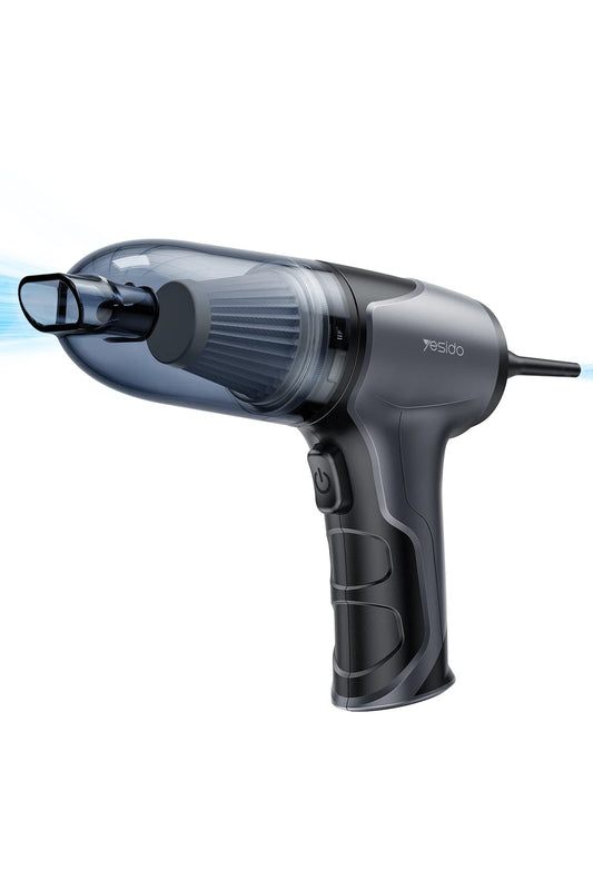 Yesido Çok Fonksiyonlu 4.000 mAh Bataryalı Kablosuz Süpürge ve Hava Kompresörü - Siyah